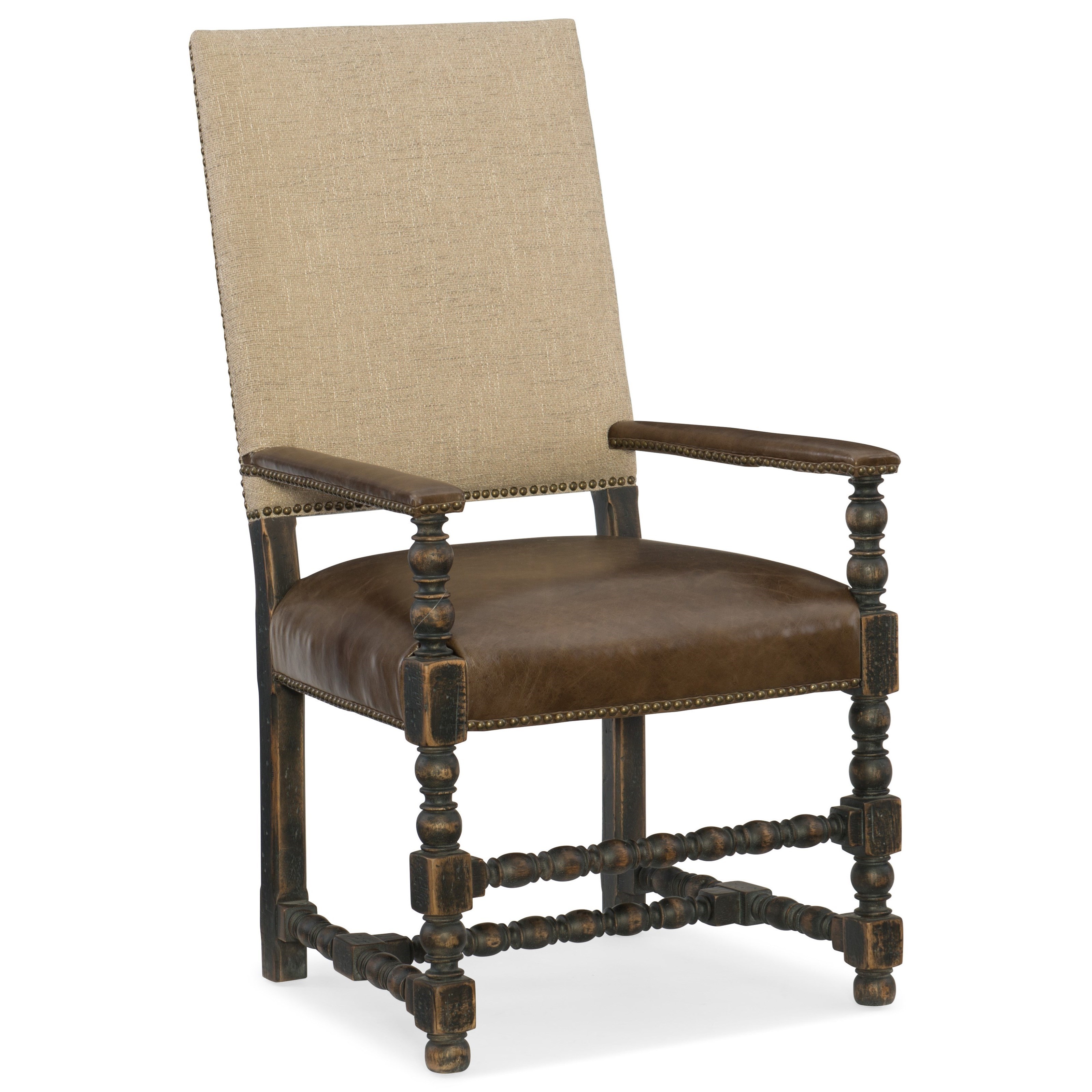 Hill Country Comfort Upholstered Arm Chair with Leather Seat Williams